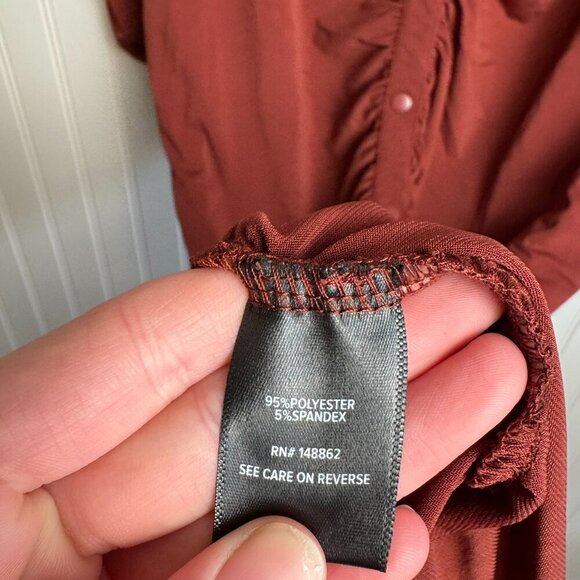 Torrid shirred knit shirt dress knee length rust color size 3X I31 - Picture 11 of 11